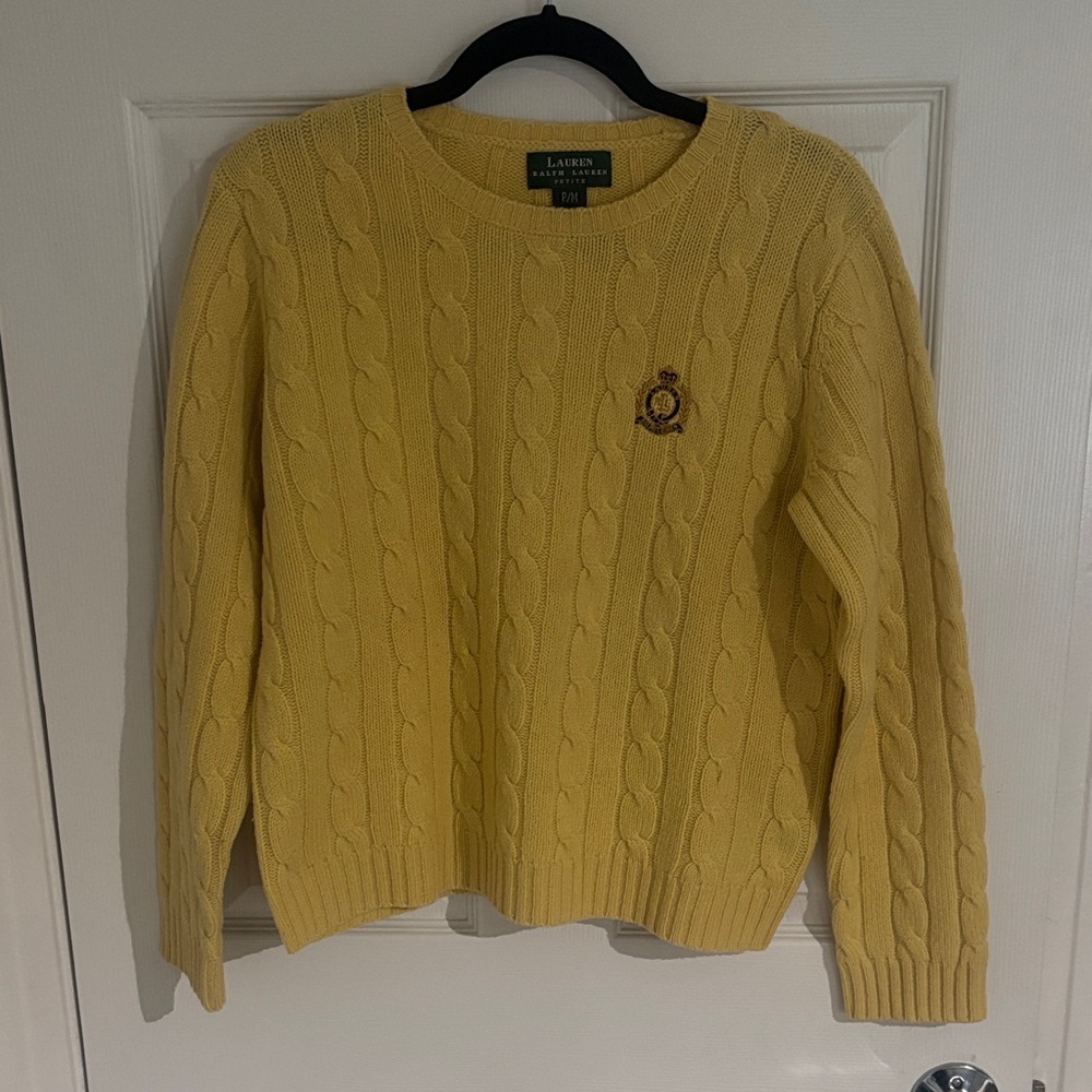 Ralph Lauren Mustard Cable Knit Sweater